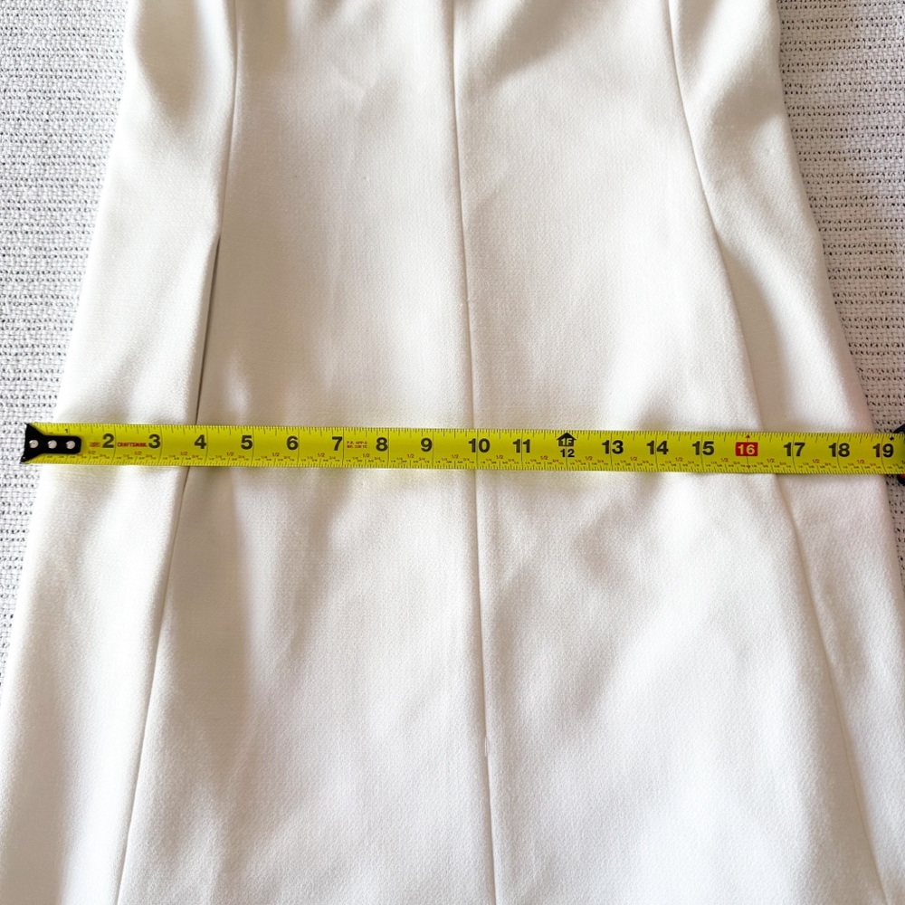Harper Rose White Mock Neck A-Line Dress Size 6| Chic Minimalist Cap Sleeve - Picture 14 of 16